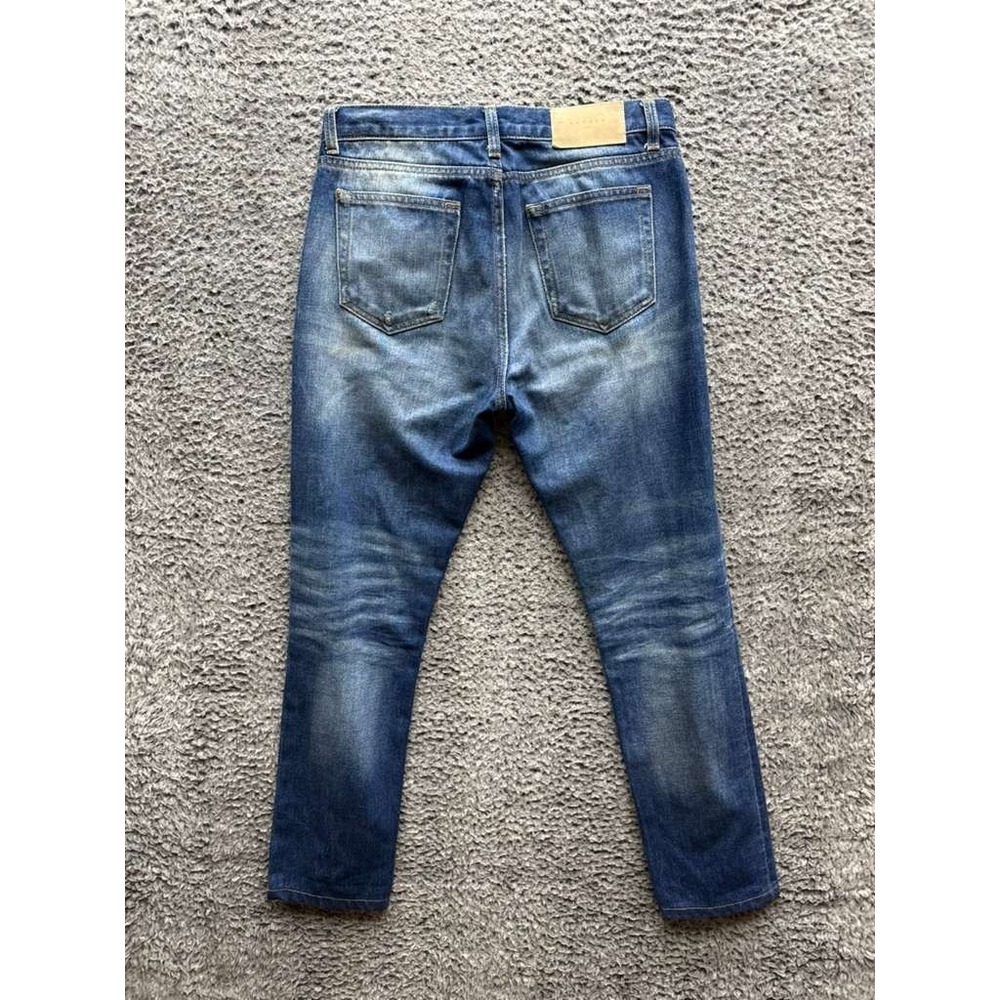 Sandro Paris Droit Slim Fit‎ Low Rise Distressed Denim Jeans Blue Size 27 - Picture 2 of 16